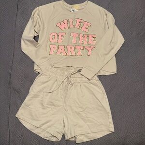 Wife of the party shorts set